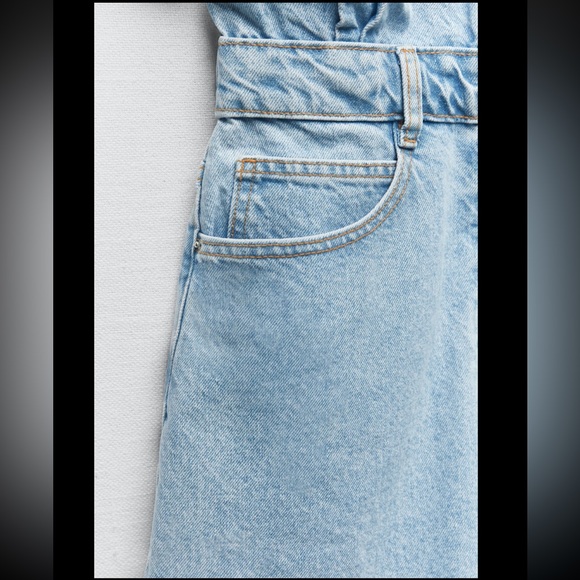 ZARA SHORT DENIM JUMPSUIT - Picture 8 of 9